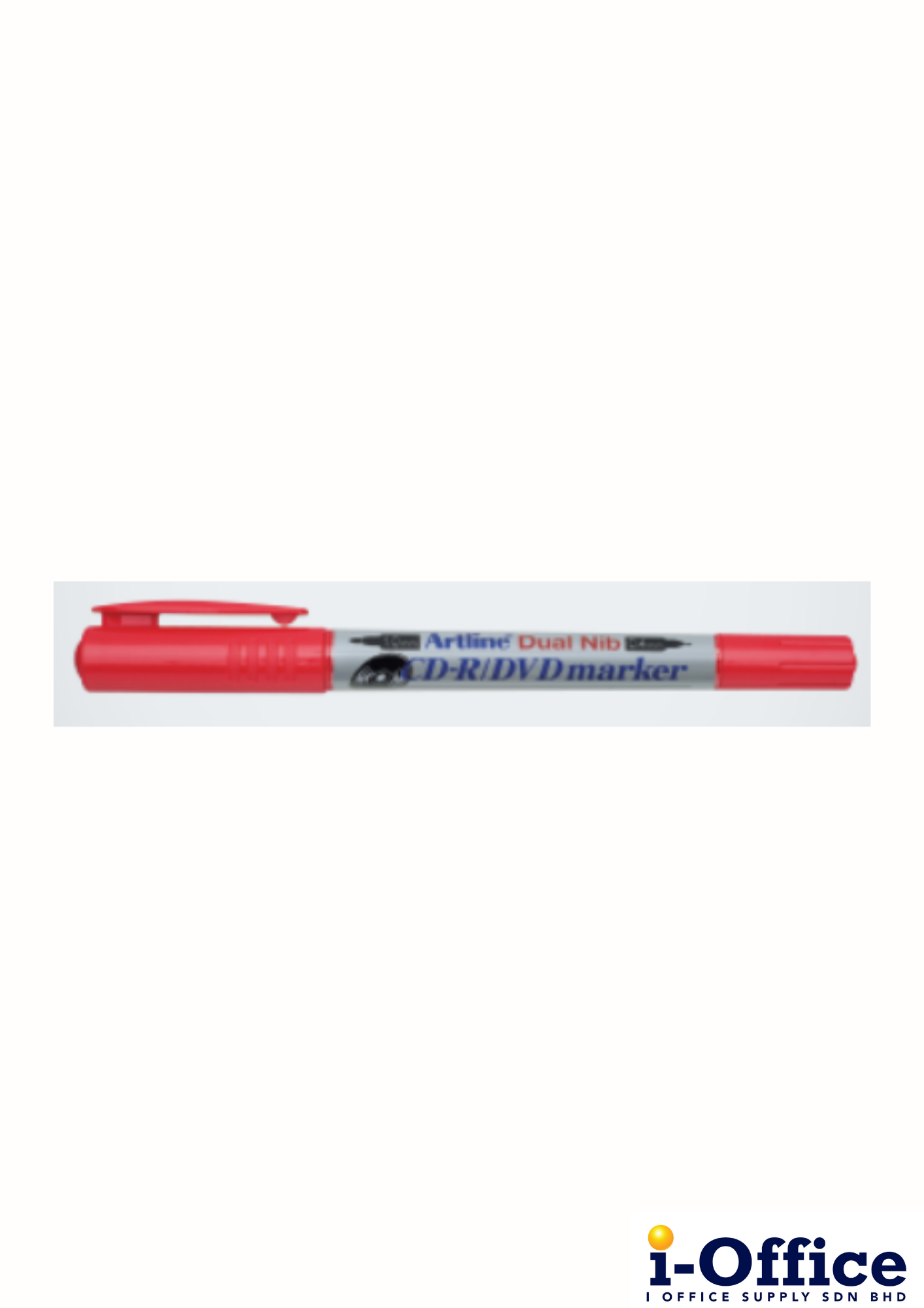 Artline EK-841T Twin Tip Permanent Marker - Red [For CDR/DVD]